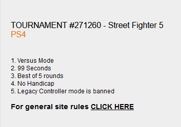 Exemple de règles pour Street Fighter